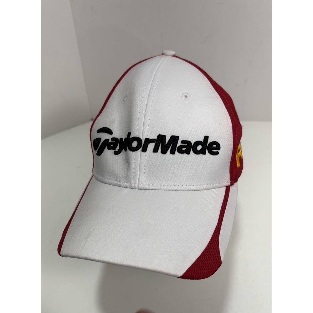 TAYLORMADE R9 Penta TP Golf Hat White Red Adjustable Cap Logo‎ Embroidered